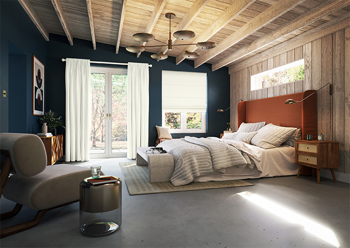Akoya Faux Silk, Lustre Chalk - Motorised Roman Blind - Image 6